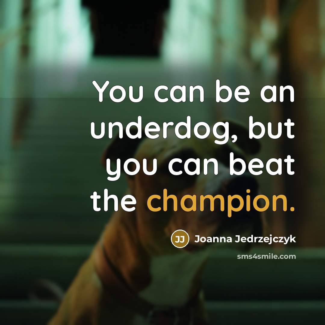 “You can be an underdog, but you can beat the…” quote by Joanna Jedrzejczyk