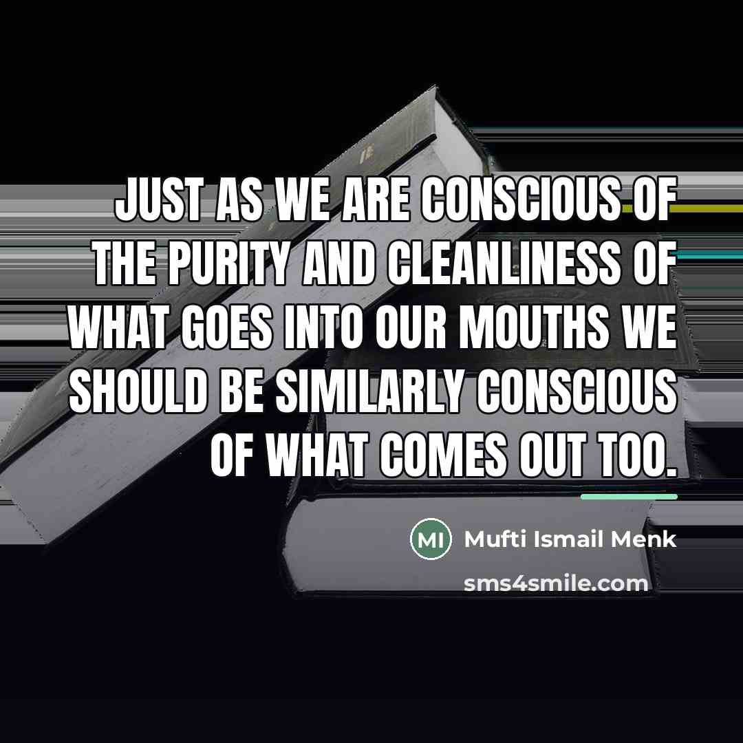 “Just as we are conscious of the purity and cleanliness…” quote by Mufti Ismail Menk