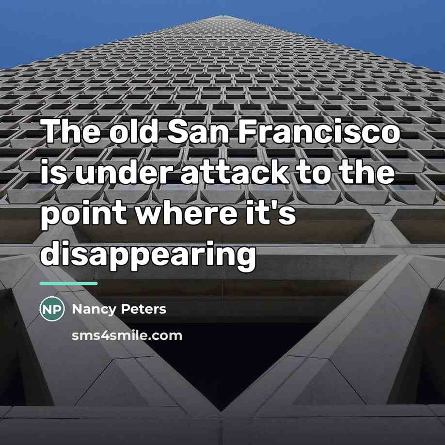 “The old San Francisco is under attack to the point…” quote by Nancy Peters