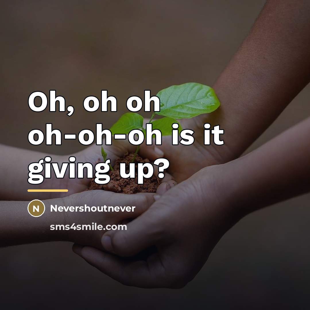 “Oh, oh oh oh-oh-oh is it giving up?…” quote by Nevershoutnever