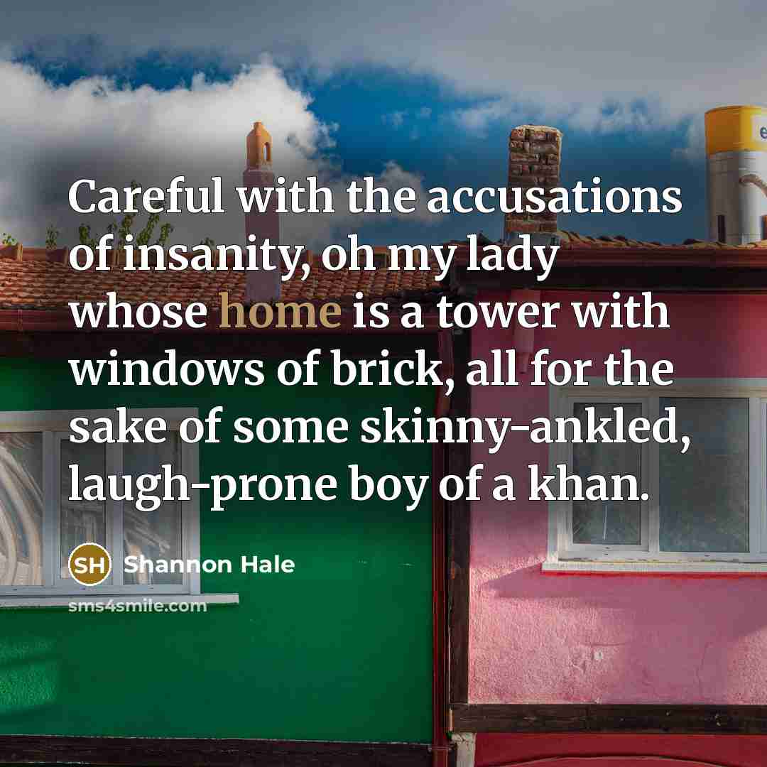 “Careful with the accusations of insanity, oh my lady whose…” quote by Shannon Hale