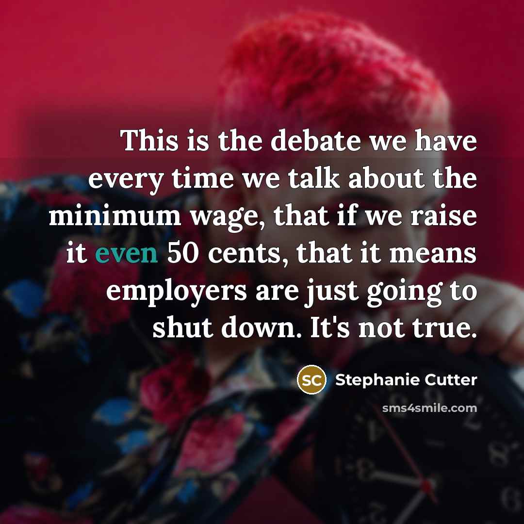 “This is the debate we have every time we talk…” quote by Stephanie Cutter
