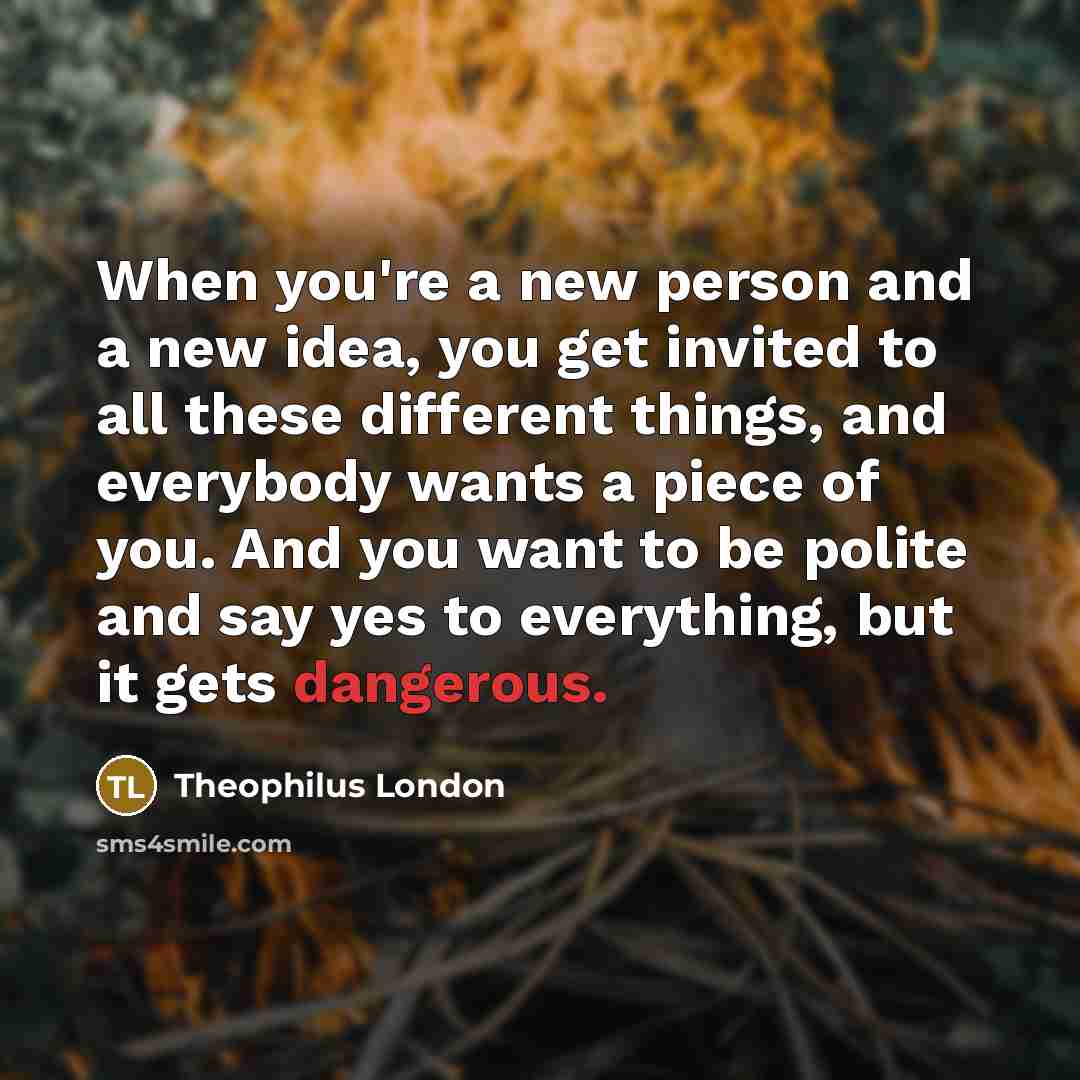 “When you're a new person and a new idea, you…” quote by Theophilus London
