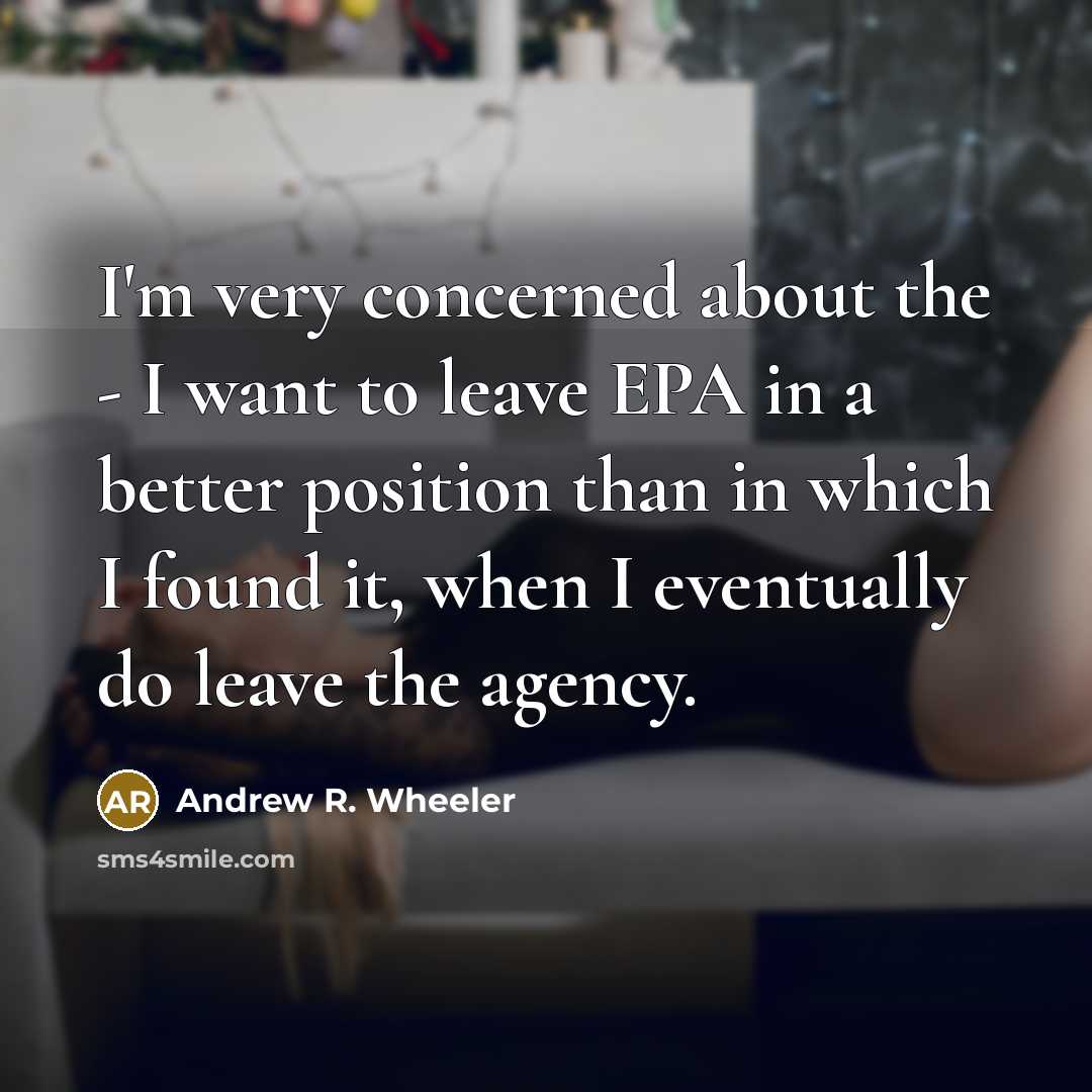 “I'm very concerned about the - I want to leave…” quote by Andrew R. Wheeler
