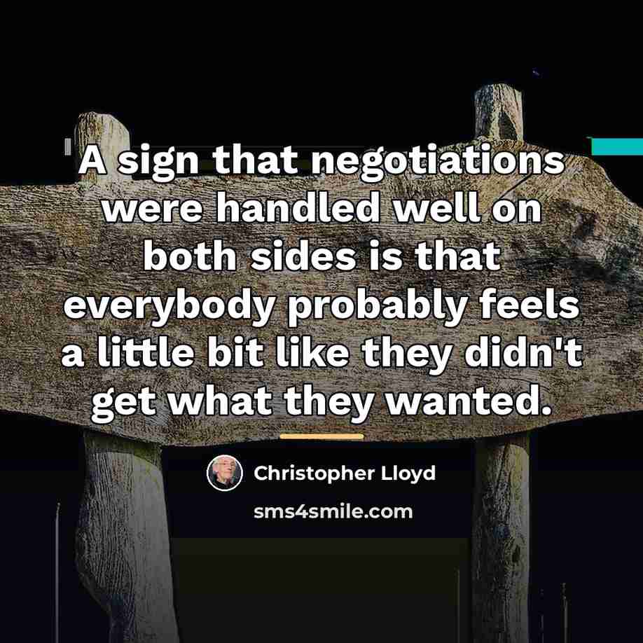 “A sign that negotiations were handled well on both sides…” quote by Christopher Lloyd