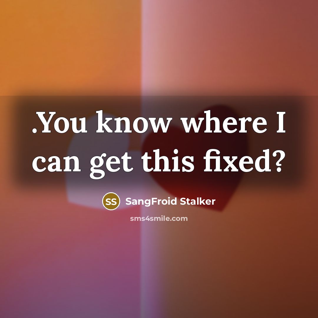 “.You know where I can get this fixed?…” quote by SangFroid Stalker