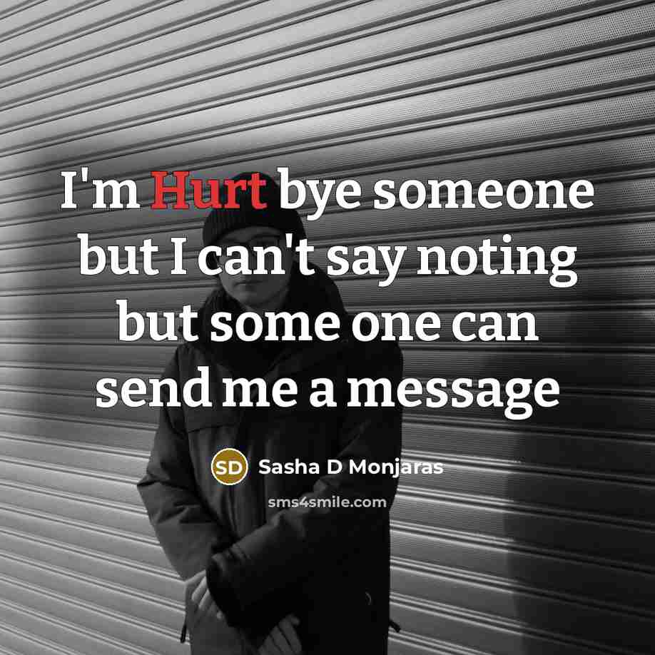 “I'm Hurt bye someone but I can't say noting but…” quote by Sasha D Monjaras