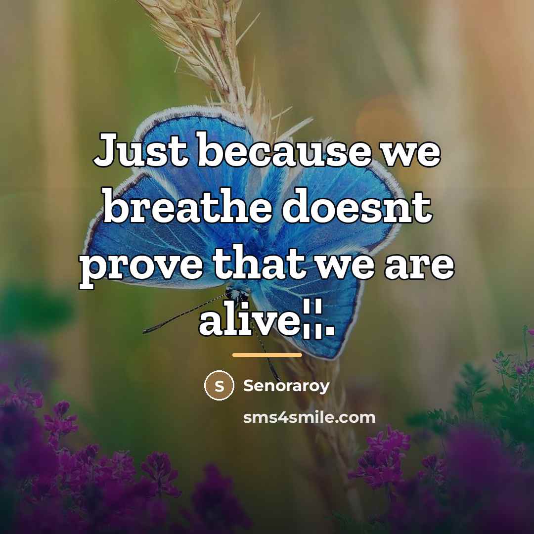 “Just because we breathe doesnt prove that we are alive¦¦.…” quote by Senoraroy