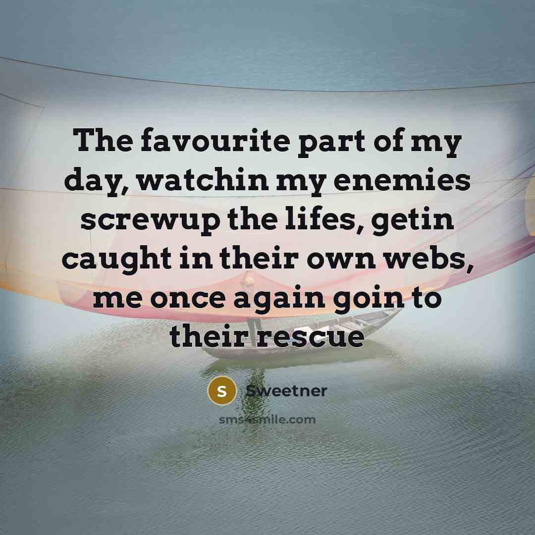 “The favourite part of my day, watchin my enemies screwup…” quote by Sweetner