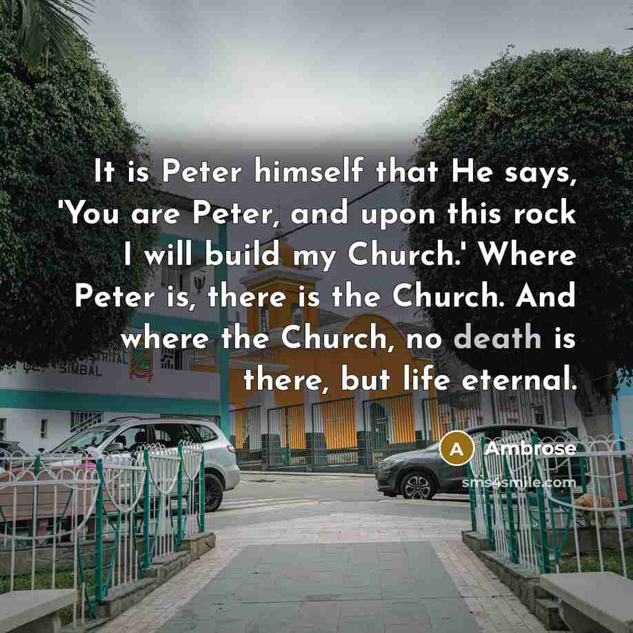 “It is Peter himself that He says, 'You are Peter,…” quote by Ambrose