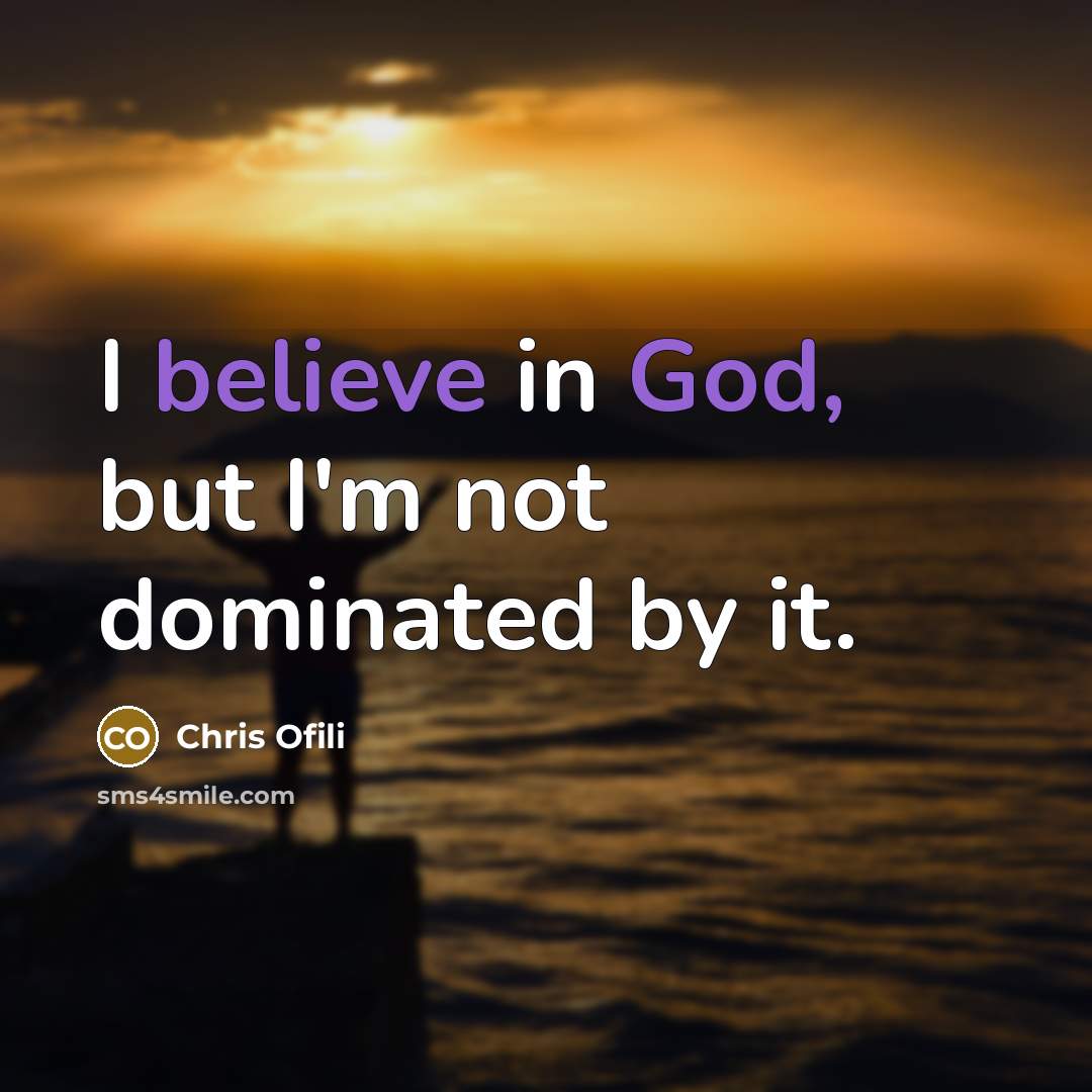 “I believe in God, but I'm not dominated by it.…” quote by Chris Ofili
