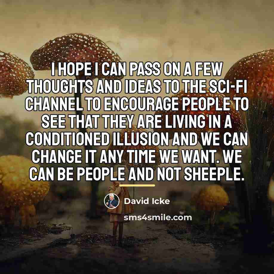 “I hope I can pass on a few thoughts and…” quote by David Icke