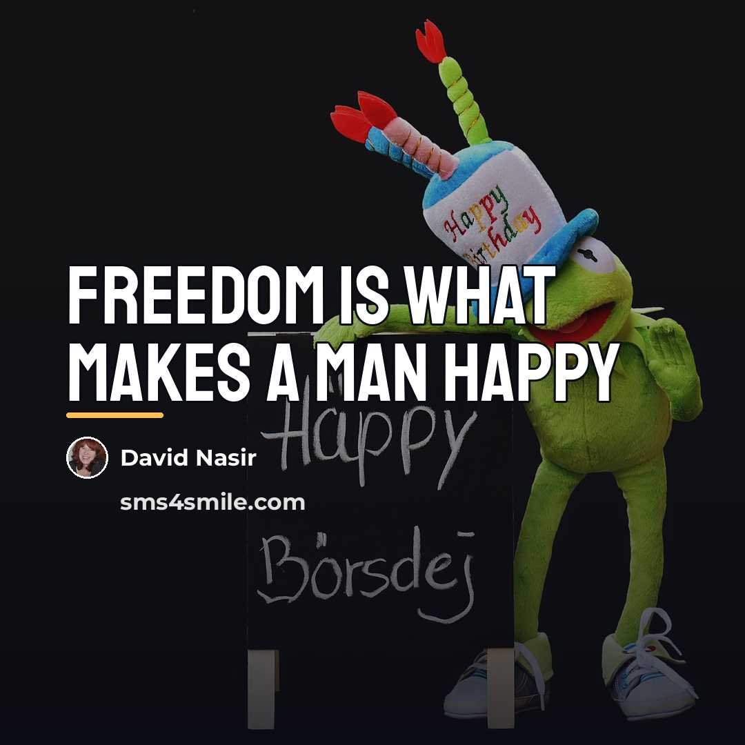 “Freedom is what makes a man happy…” quote by David Nasir