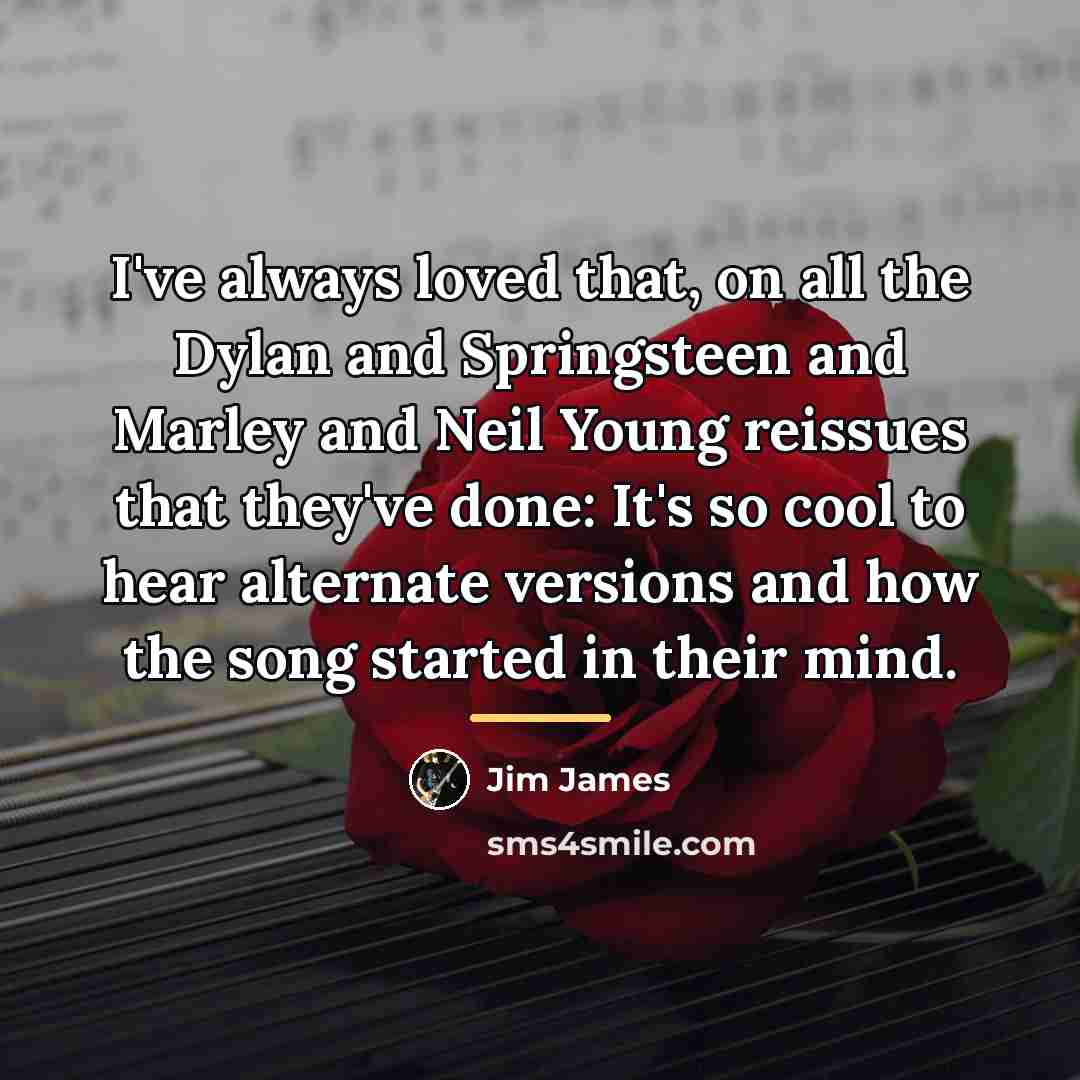“I've always loved that, on all the Dylan and Springsteen…” quote by Jim James