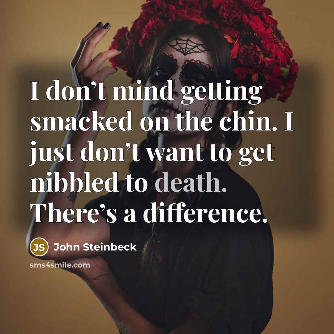 “I don’t mind getting smacked on the chin. I just…” quote by John Steinbeck