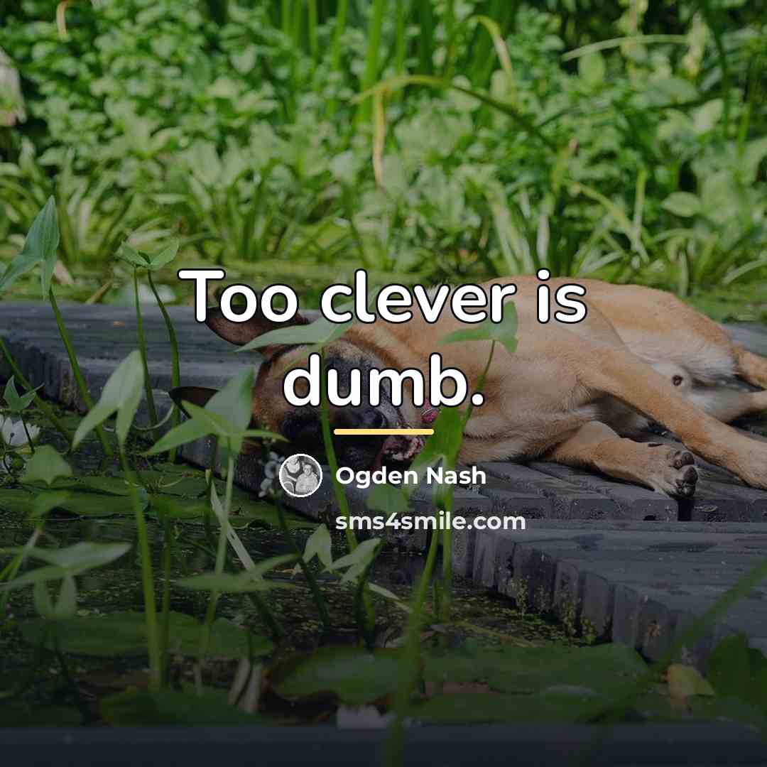 “Too clever is dumb.…” quote by Ogden Nash