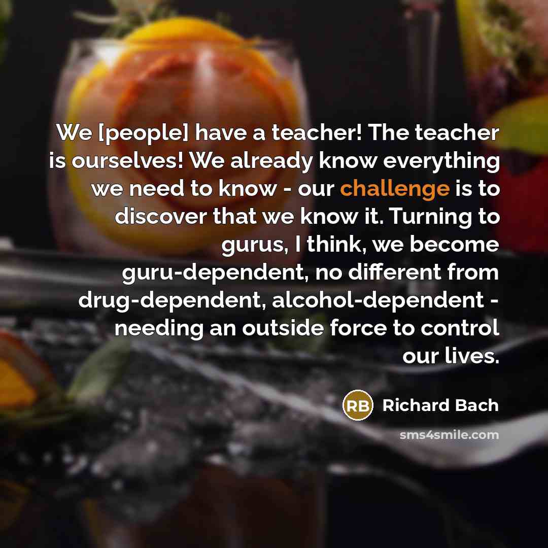 “We [people] have a teacher! The teacher is ourselves! We…” quote by Richard Bach