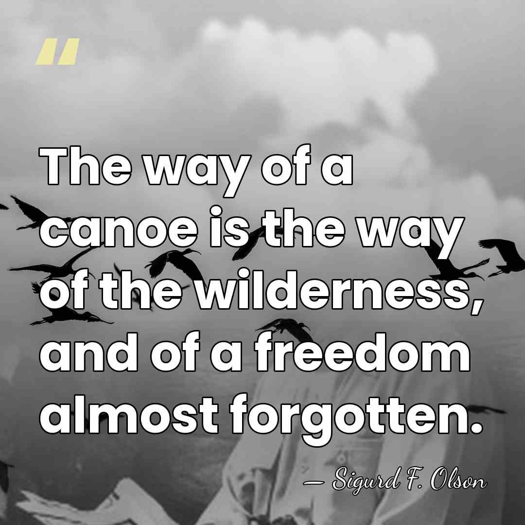 The way of a canoe is the way of the wilderness, and&hellip; - Sigurd F. Olson