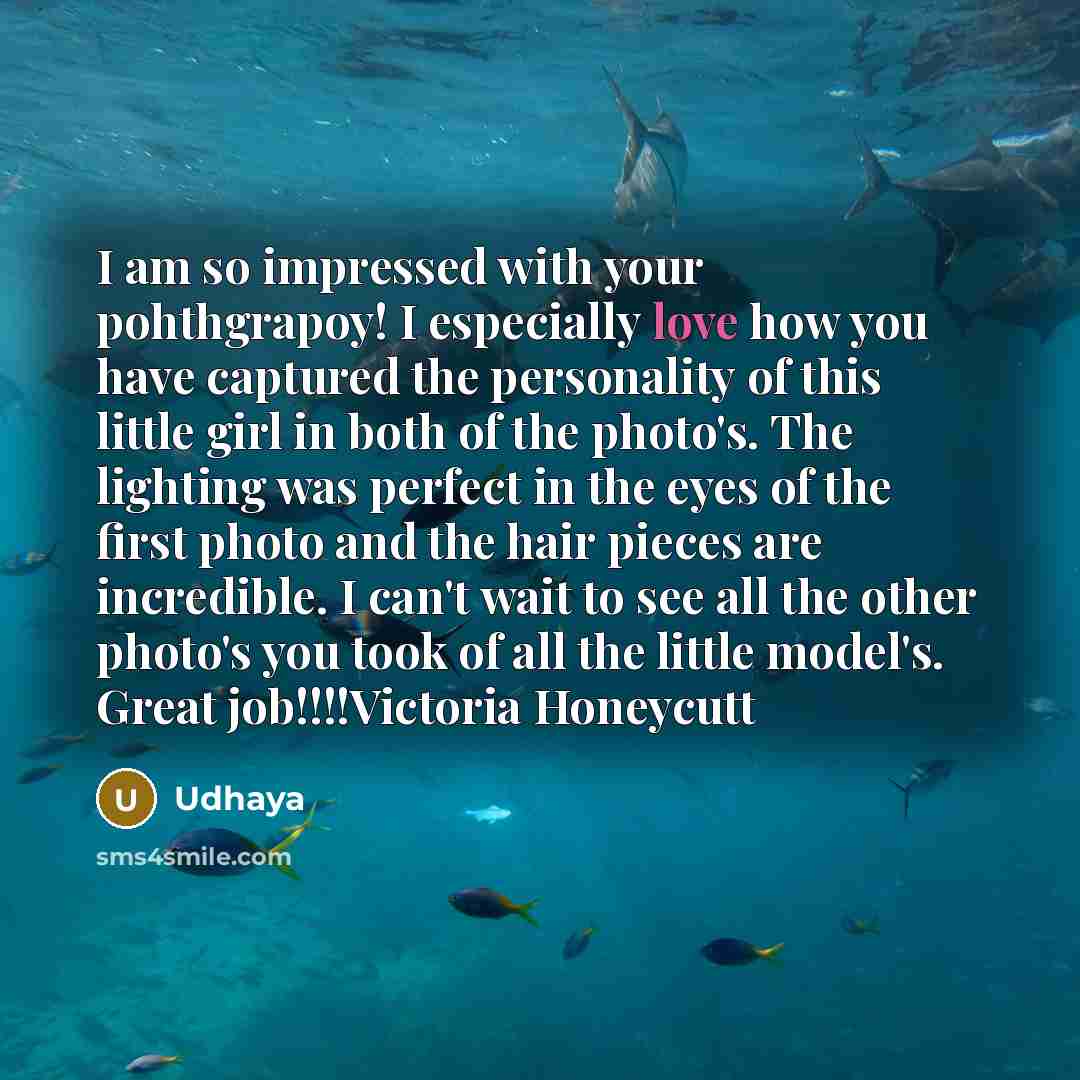 “I am so impressed with your pohthgrapoy! I especially love how you have captured the personality of this little girl in both of the photo's. The lighting was perfect in the eyes of the first photo and the hair pieces are incredible. I can't wait to see all the other photo's you took of all the…” quote by Udhaya