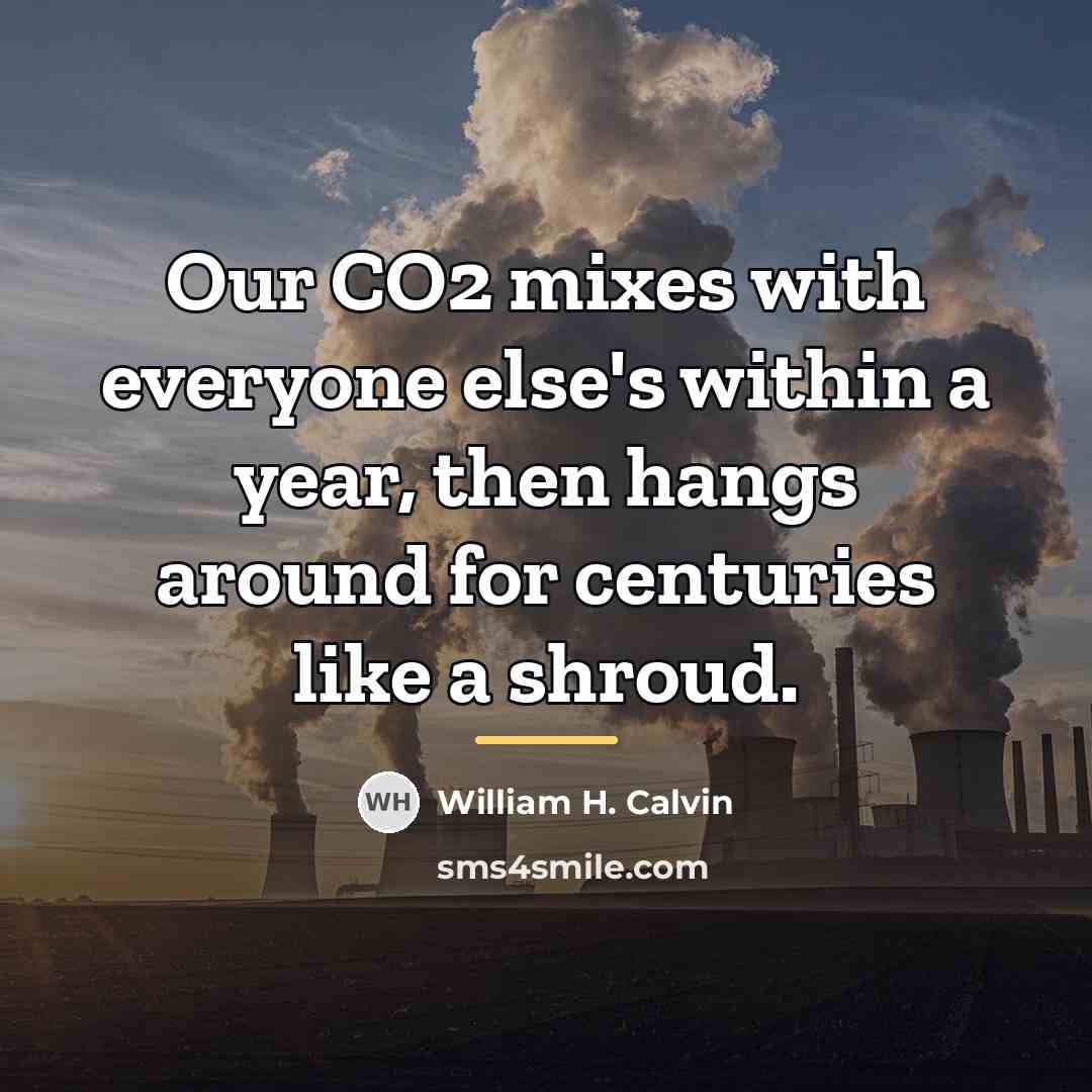 “Our CO2 mixes with everyone else's within a year, then…” quote by William H. Calvin
