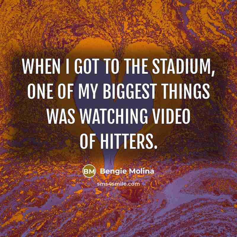 “When I got to the stadium, one of my biggest…” quote by Bengie Molina