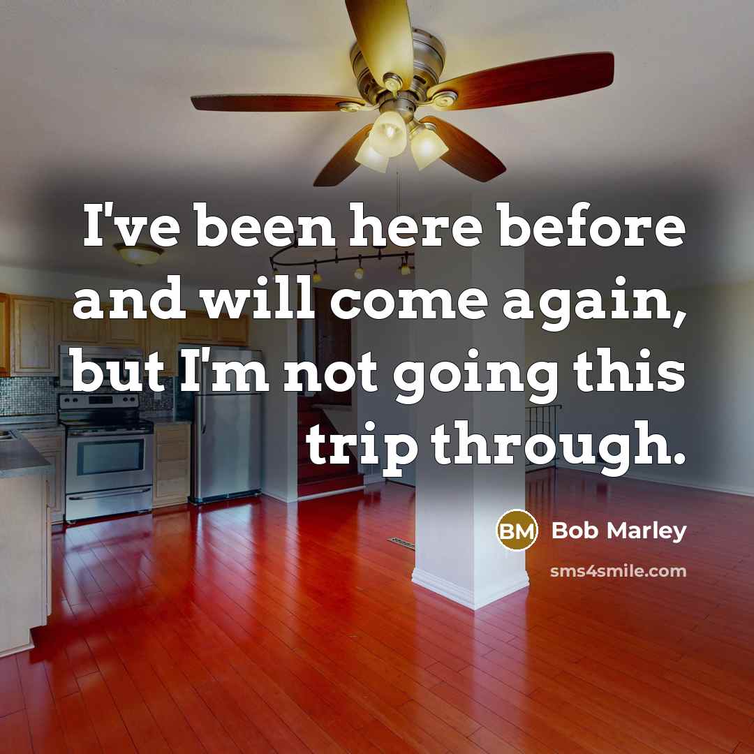 “I've been here before and will come again, but I'm…” quote by Bob Marley