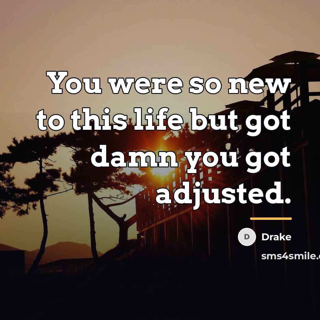 “You were so new to this life but got damn…” quote by Drake