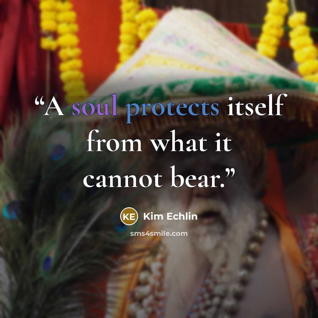 “A soul protects itself from what it cannot bear.” quote by Kim Echlin