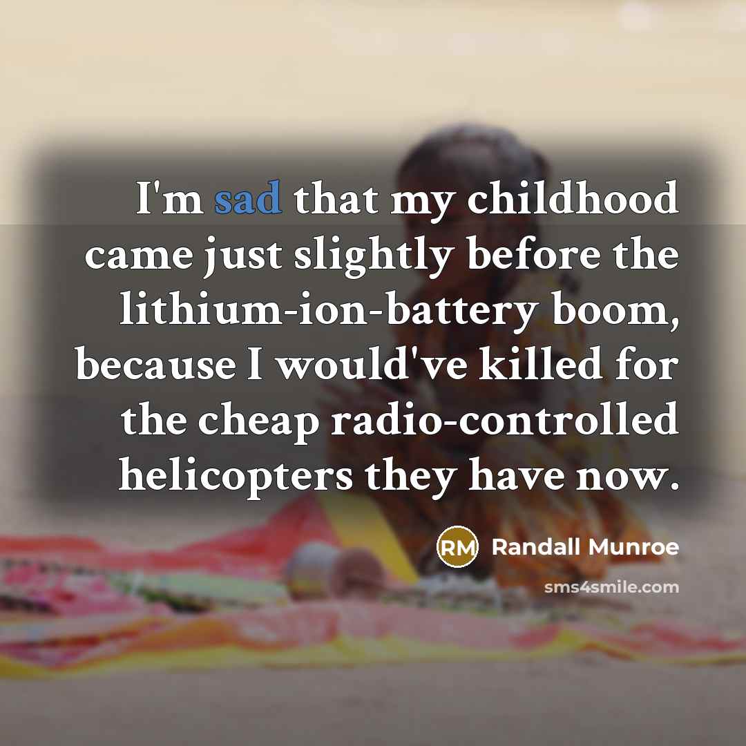 “I'm sad that my childhood came just slightly before the…” quote by Randall Munroe