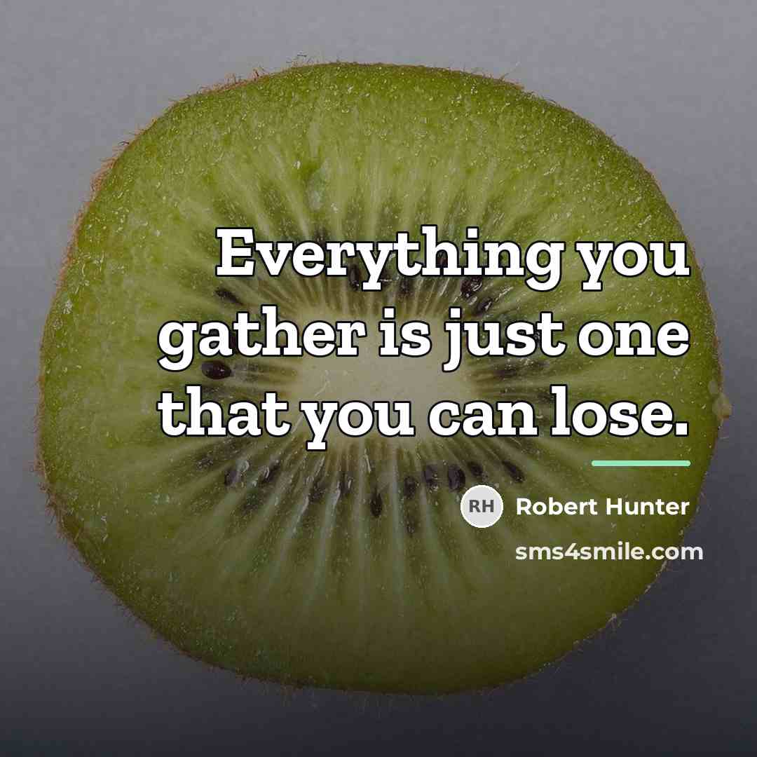 “Everything you gather is just one that you can lose.…” quote by Robert Hunter