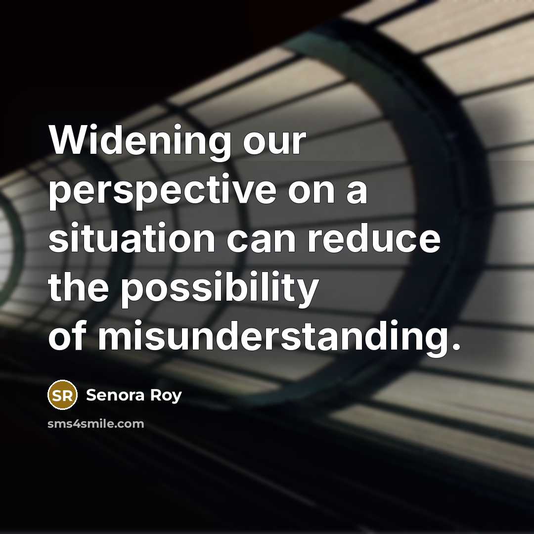 “Widening our perspective on a situation can reduce the possibility…” quote by Senora Roy