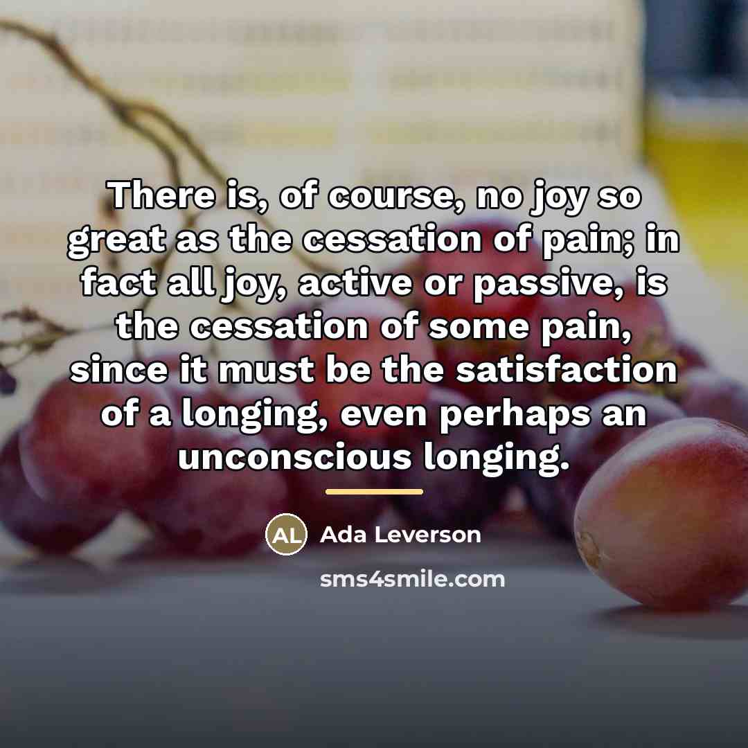 “There is, of course, no joy so great as the…” quote by Ada Leverson