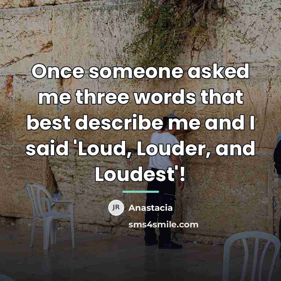 “Once someone asked me three words that best describe me…” quote by Anastacia