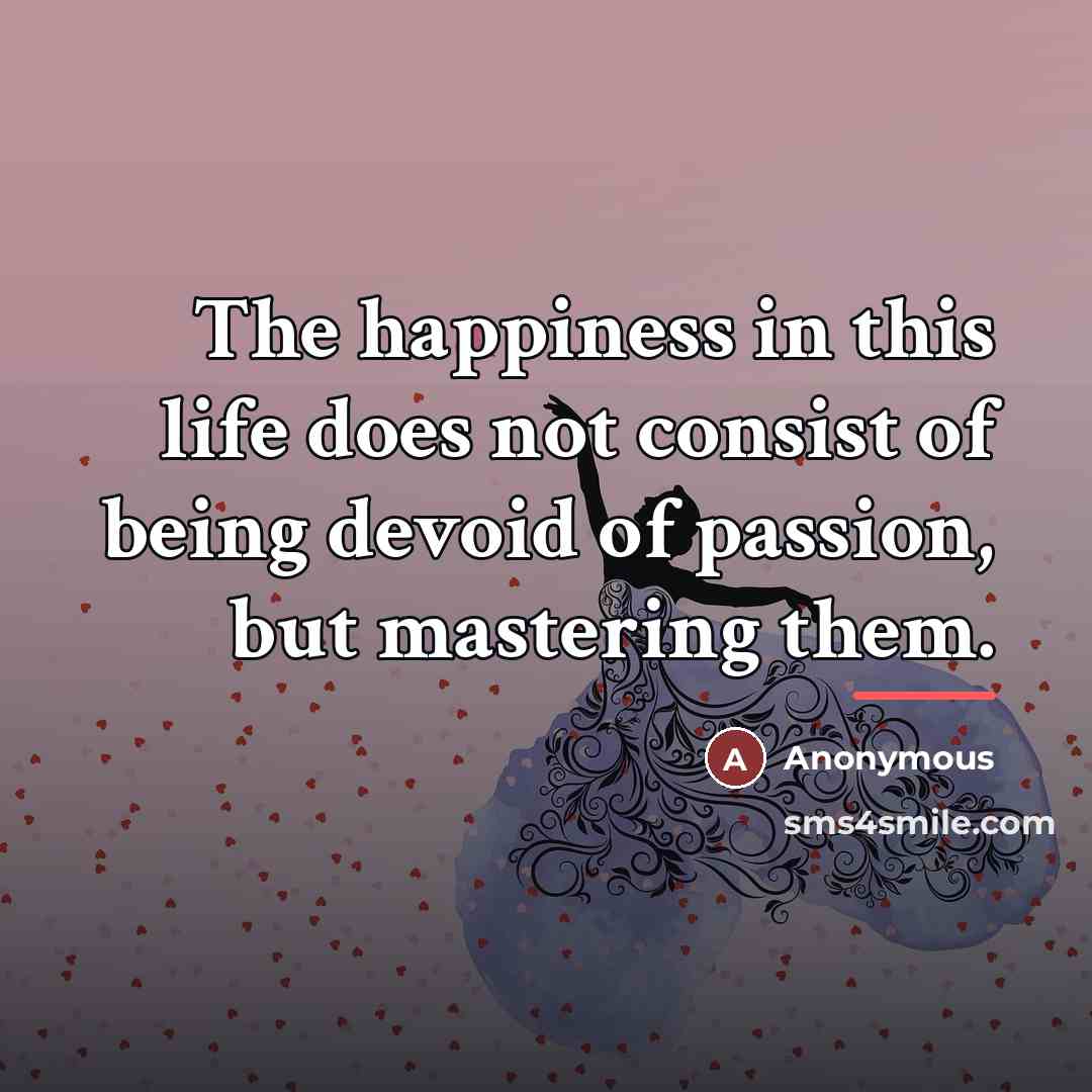 “The happiness in this life does not consist of being…” quote by Anonymous