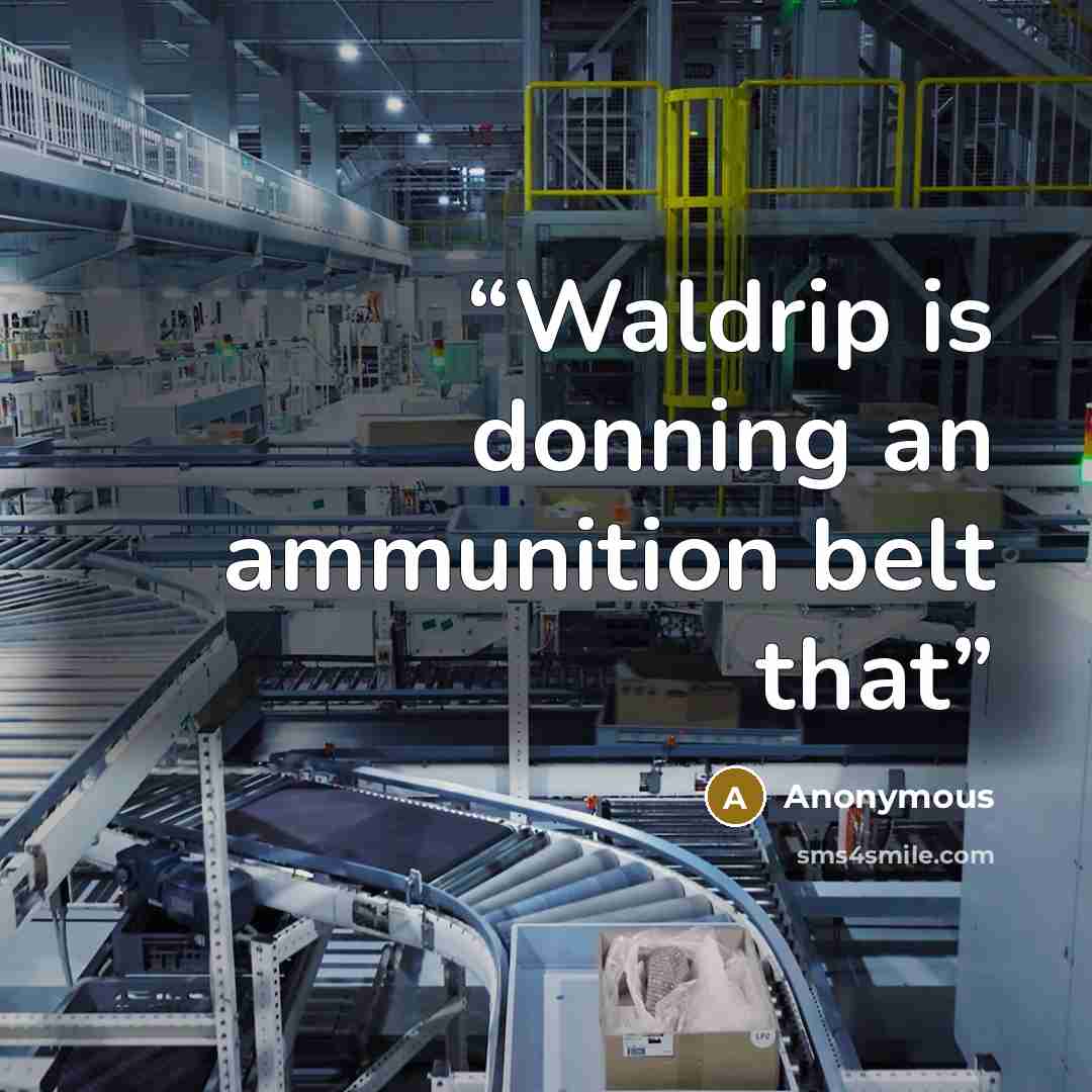 “Waldrip is donning an ammunition belt that” quote by Anonymous