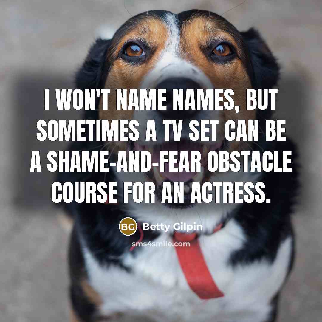 “I won't name names, but sometimes a TV set can…” quote by Betty Gilpin