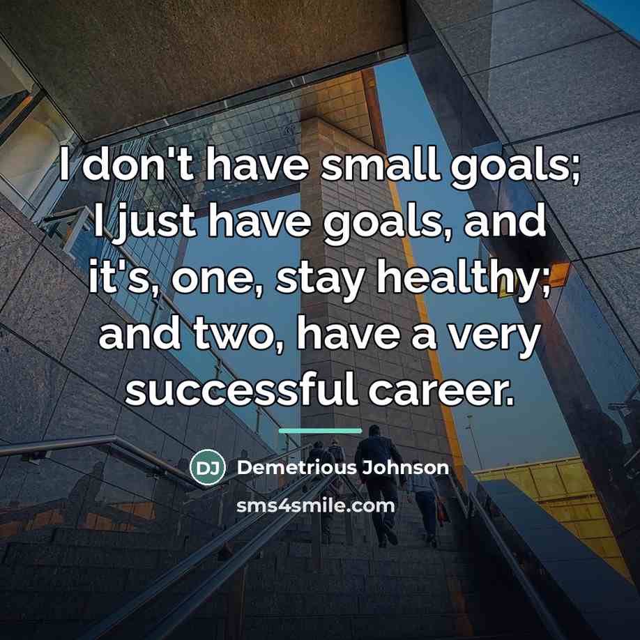 “I don't have small goals; I just have goals, and…” quote by Demetrious Johnson