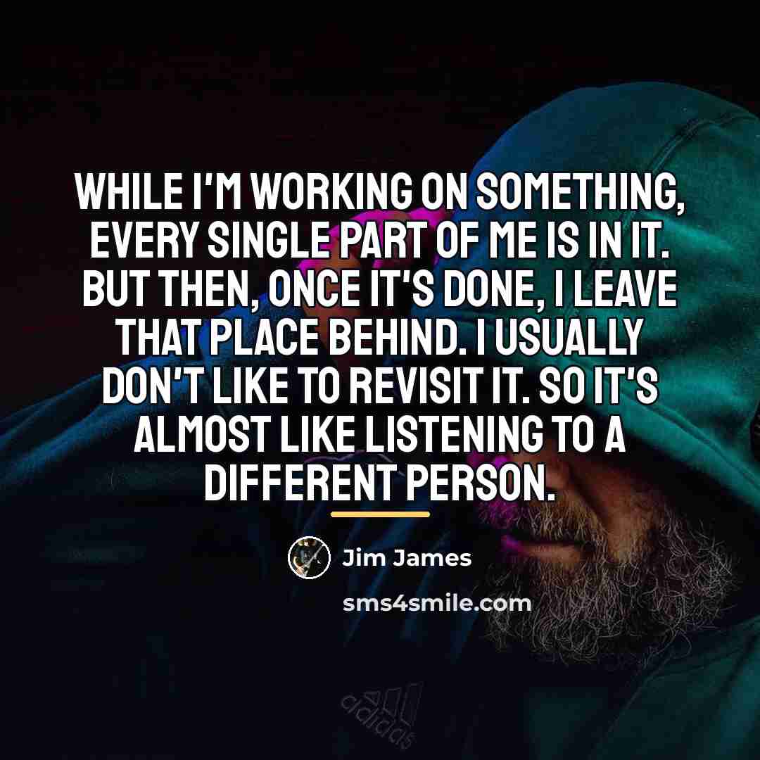 “While I'm working on something, every single part of me…” quote by Jim James