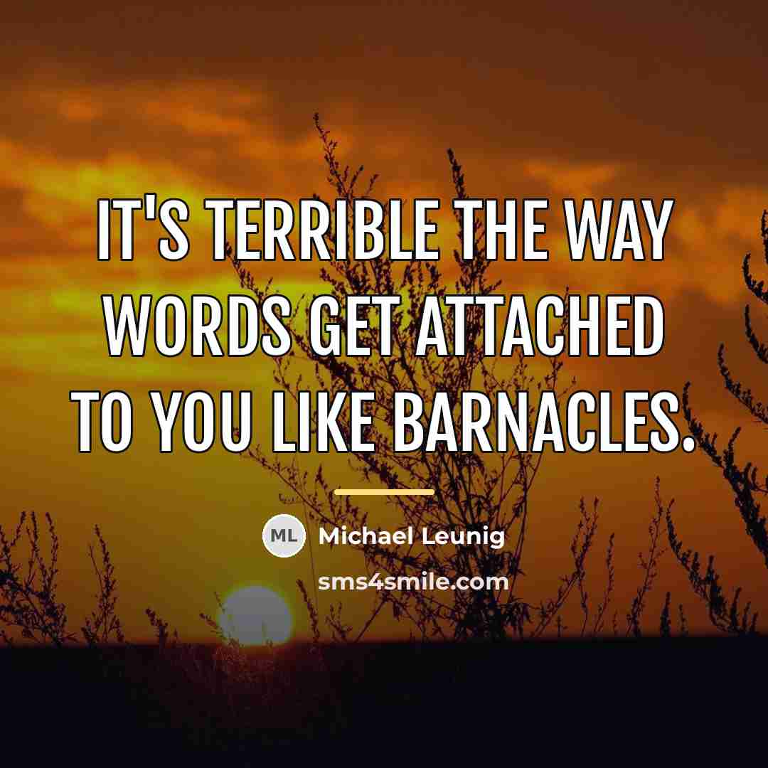 “It's terrible the way words get attached to you like…” quote by Michael Leunig