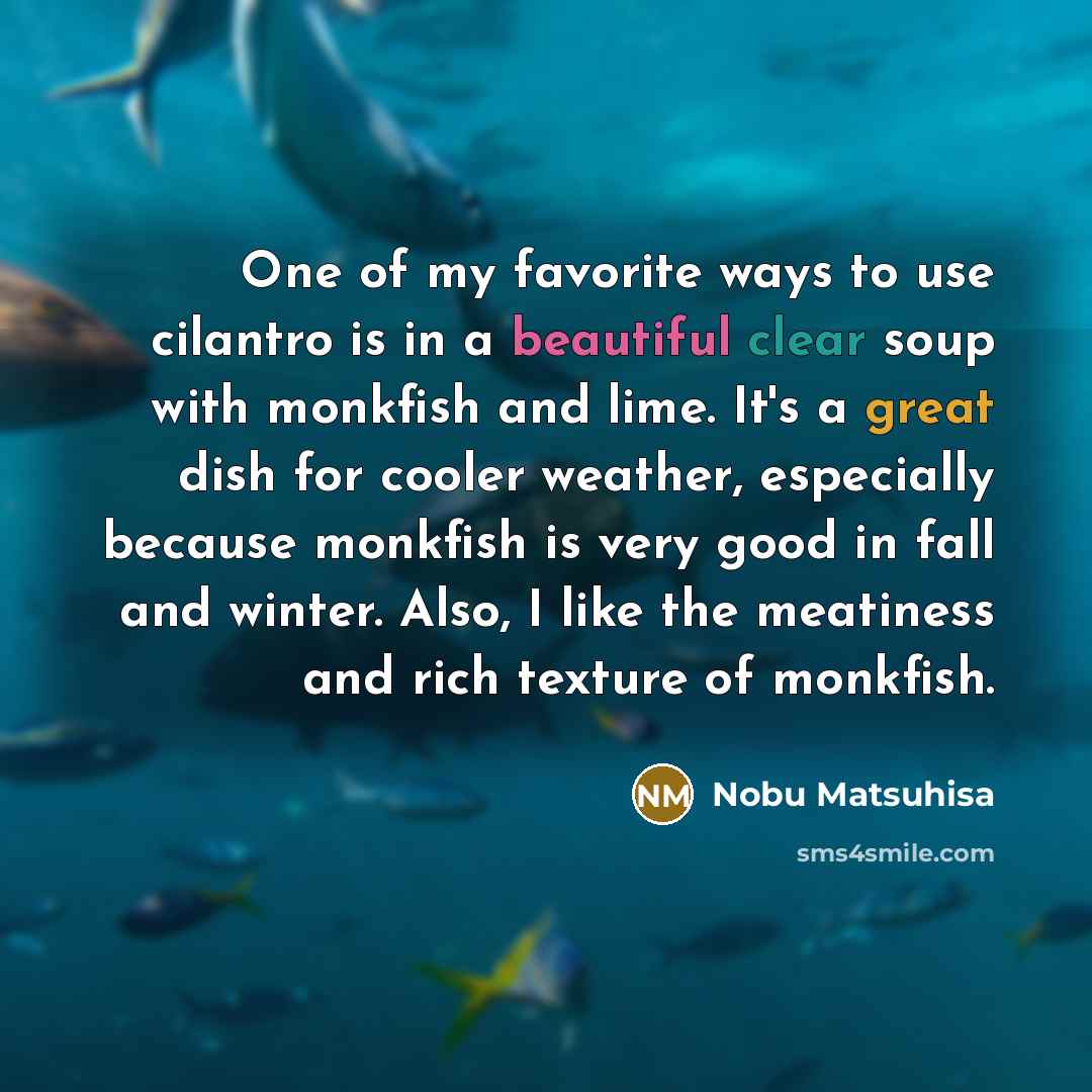 “One of my favorite ways to use cilantro is in…” quote by Nobu Matsuhisa