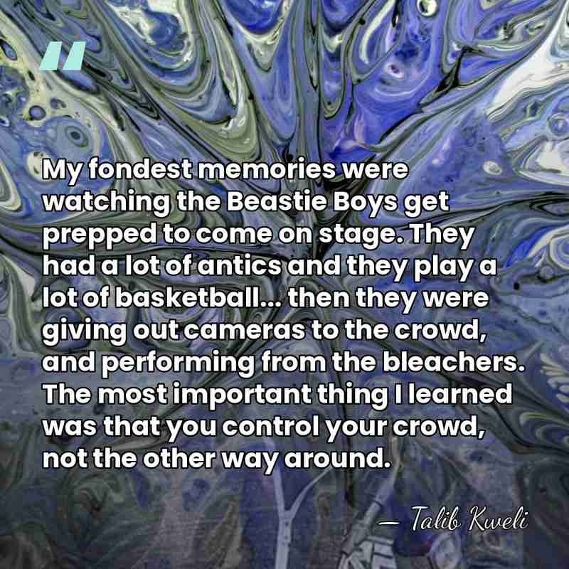 My fondest memories were watching the Beastie Boys get prepped to come&hellip; - Talib Kweli