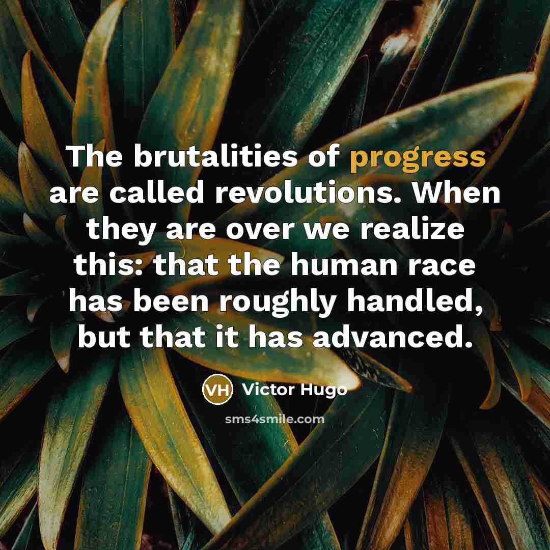 “The brutalities of progress are called revolutions. When they are…” quote by Victor Hugo