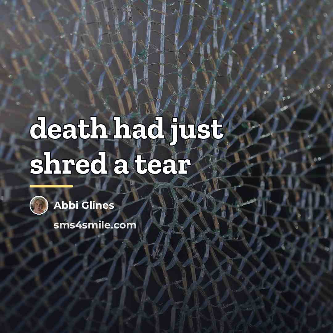 “death had just shred a tear…” quote by Abbi Glines
