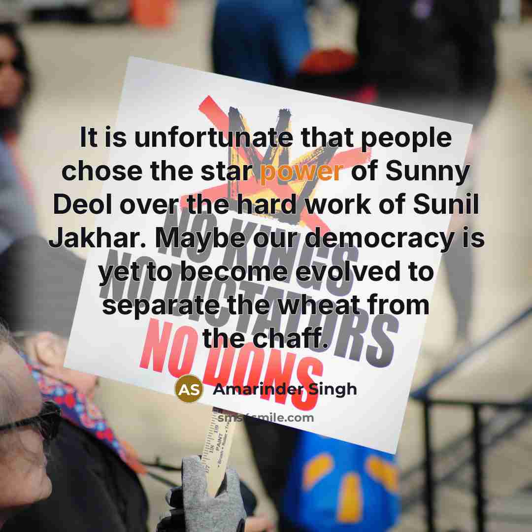 “It is unfortunate that people chose the star power of…” quote by Amarinder Singh