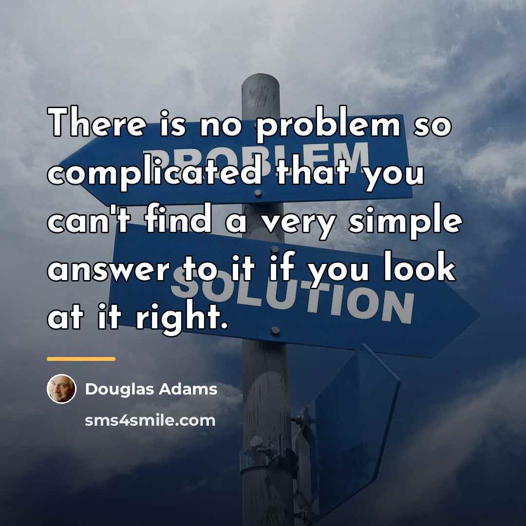 “There is no problem so complicated that you can't find…” quote by Douglas Adams