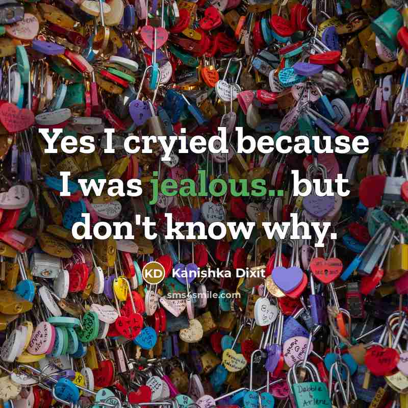 “Yes I cryied because I was jealous.. but don't know…” quote by Kanishka Dixit
