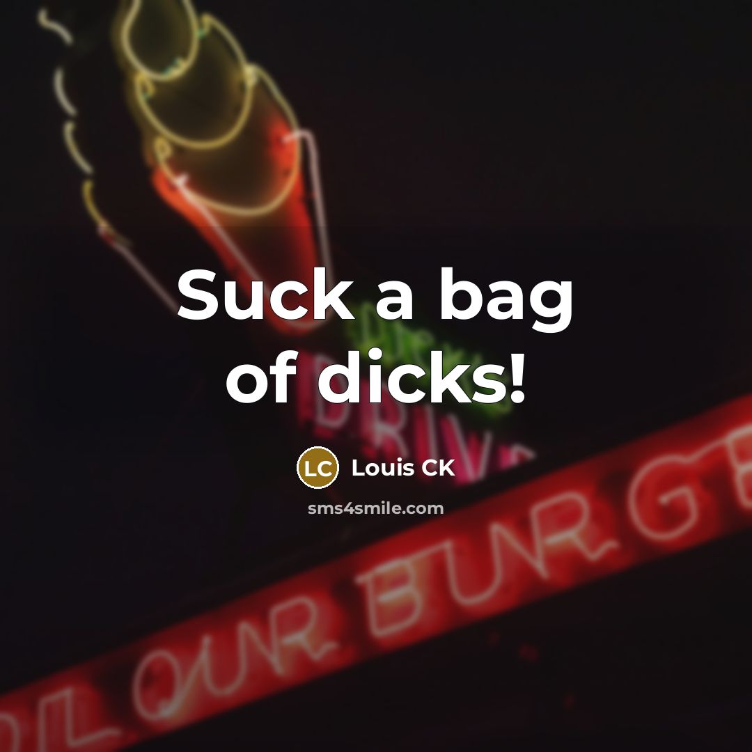 “Suck a bag of dicks!…” quote by Louis CK
