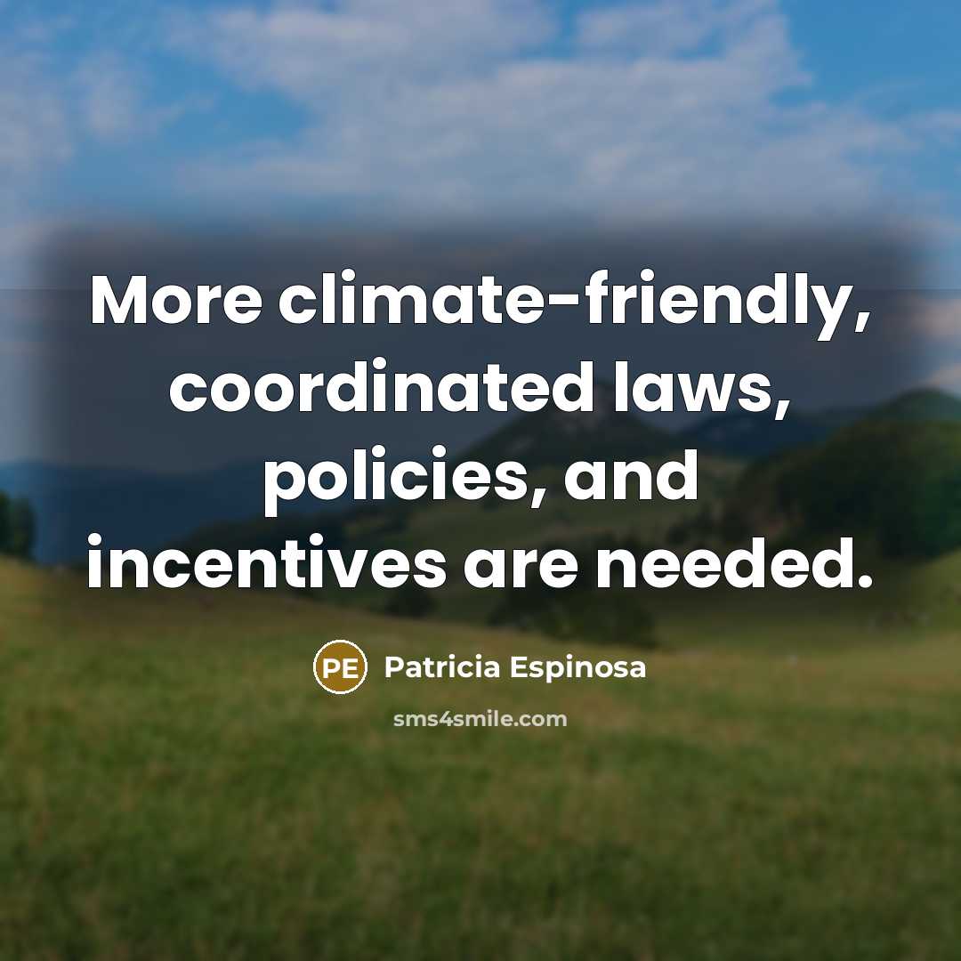 “More climate-friendly, coordinated laws, policies, and incentives are needed.…” quote by Patricia Espinosa