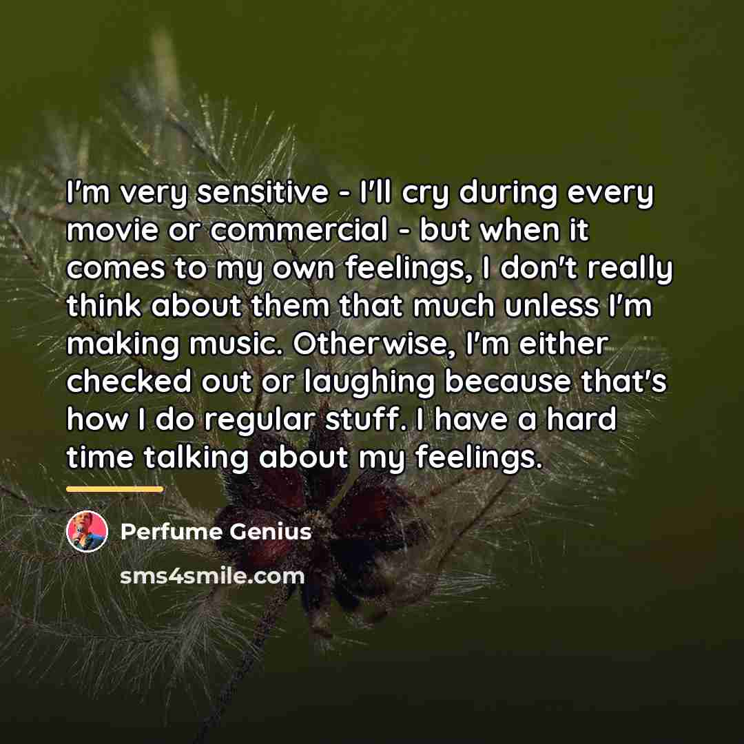 “I'm very sensitive - I'll cry during every movie or…” quote by Perfume Genius