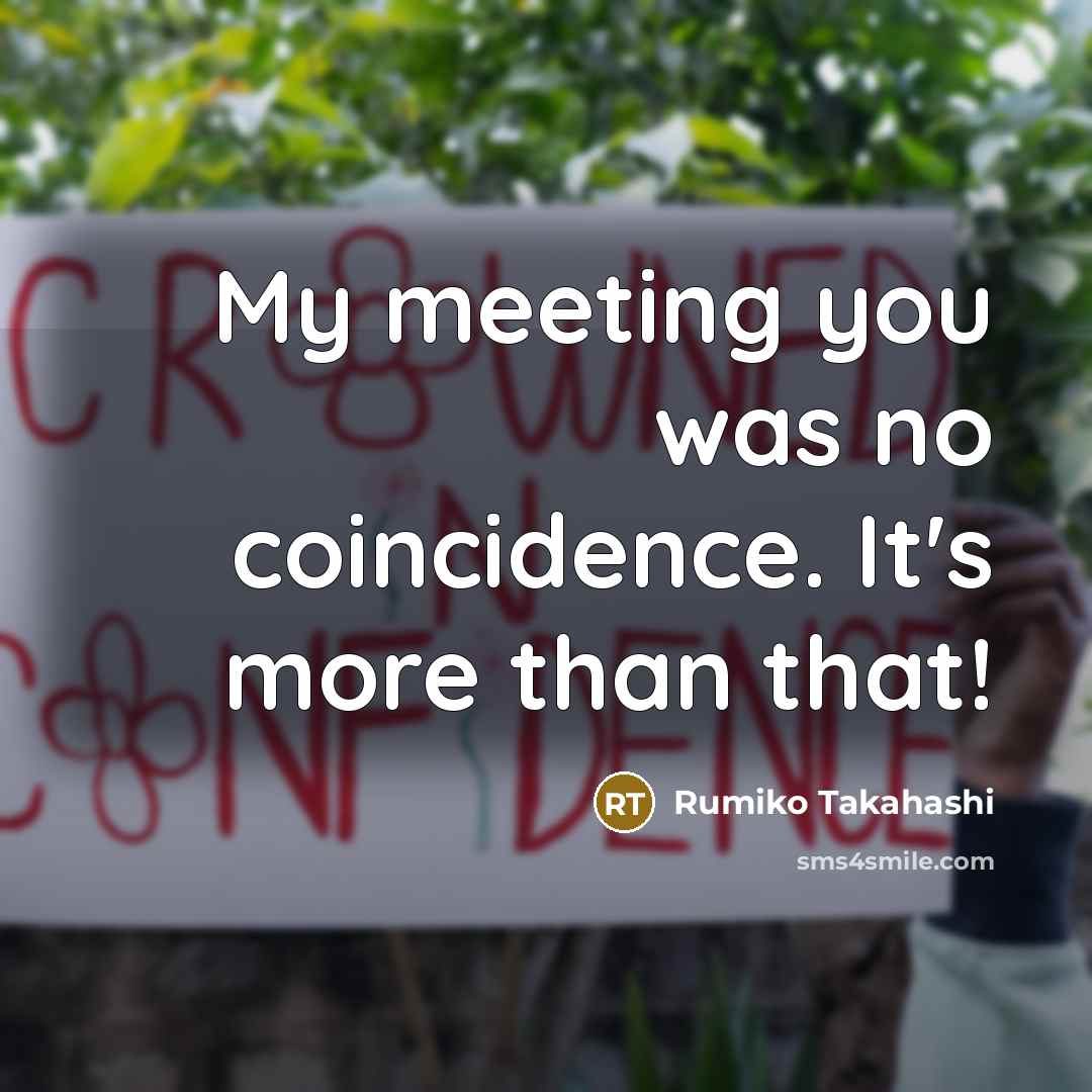 “My meeting you was no coincidence. It's more than that!…” quote by Rumiko Takahashi